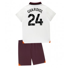 Manchester City Josko Gvardiol #24 Replika Babytøj Udebanesæt Børn 2023-24 Kortærmet (+ Korte bukser)